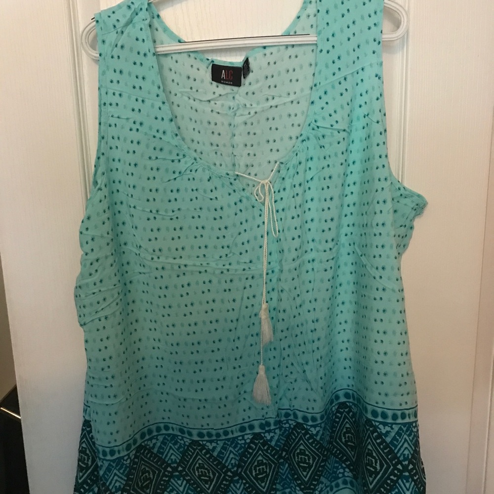 Women's ALC Blue Geometric Tank Top -3X